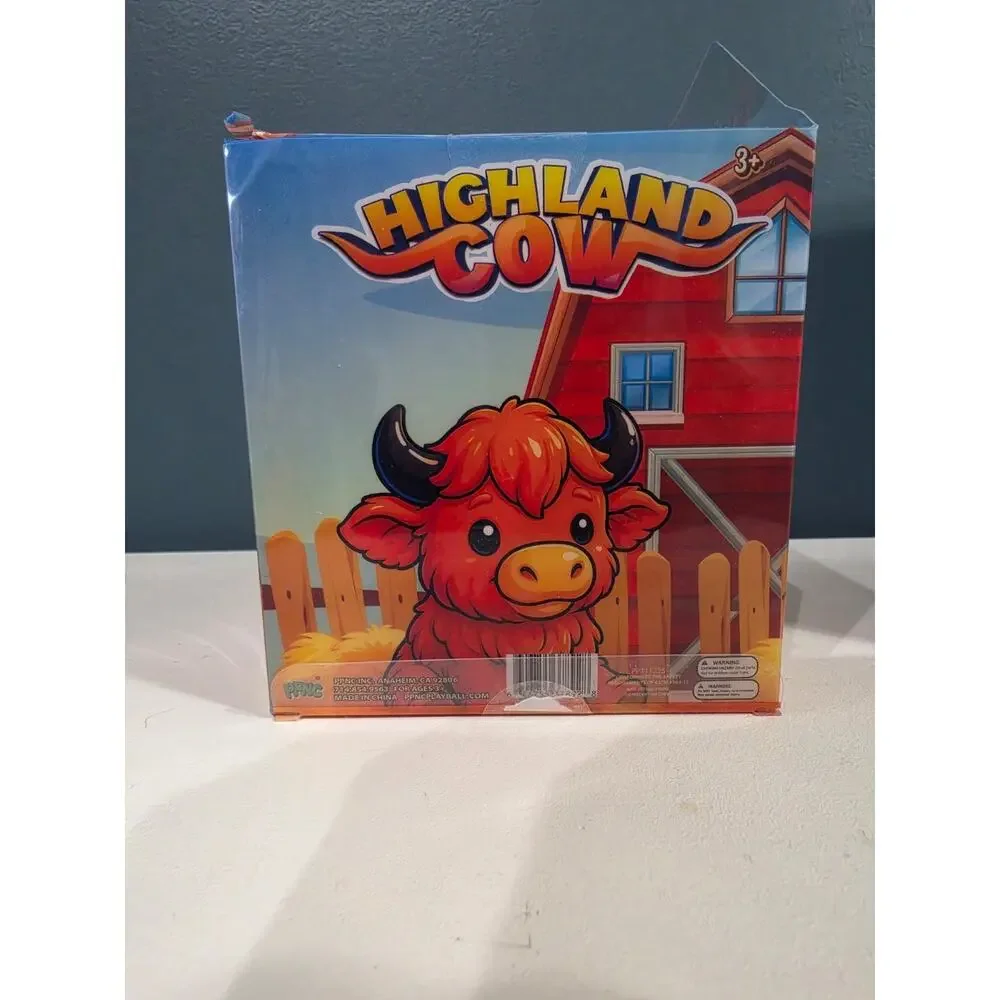 Highland Cow Squishy Squeeze Sensory Toy Orange NEW IN BOX